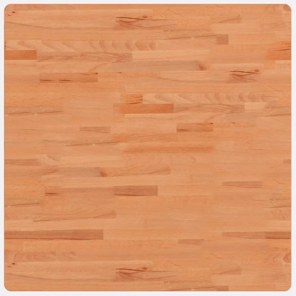 Berkfield Home Square Solid Wood Beech Table Top, Brown, W/D/H: 80 x 80 x 2.5 cm – 1