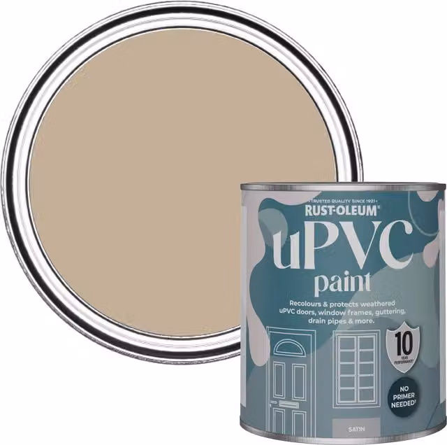 Rust-Oleum UPVC Paint in Satin Finish, Salted Caramel, 0.75 l