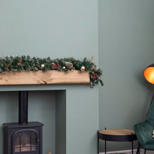 Samuel Alexander 1.8m Christmas Garland with Berries, Pine Cones and Gold Baubles in Green, Red and Gold