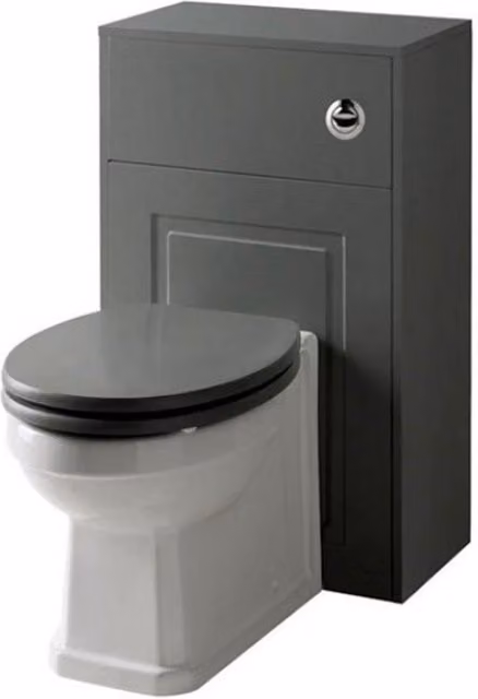 Clifton Matt Grey Back to Wall Toilet with Soft Close Seat and Unit, Width: 50 cm – 1