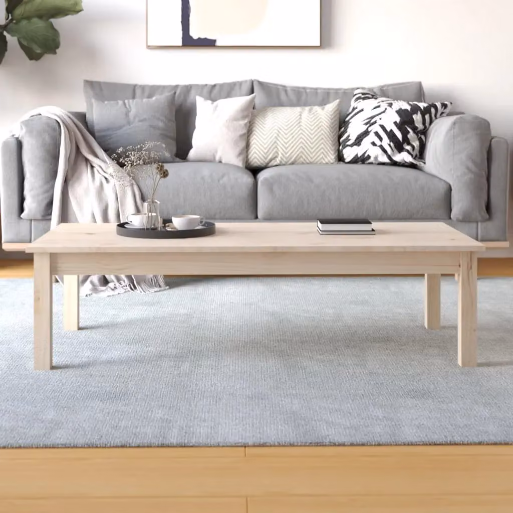 Berkfield Home Rustic Solid Wood Pine Coffee Table, Brown, W/D/H: 110 x 50 x 30 cm