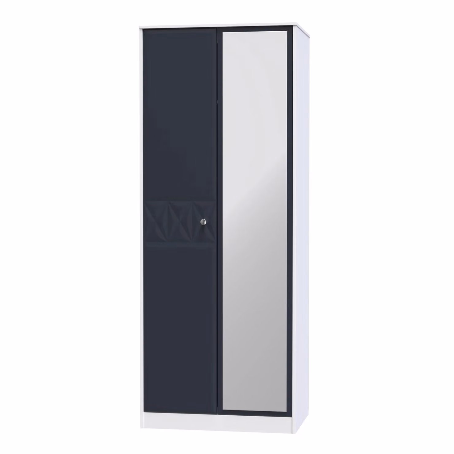 Ready Assembled 2 U Memphis Tall 2 Door Mirrored Wardrobe in Dark Blue – 2