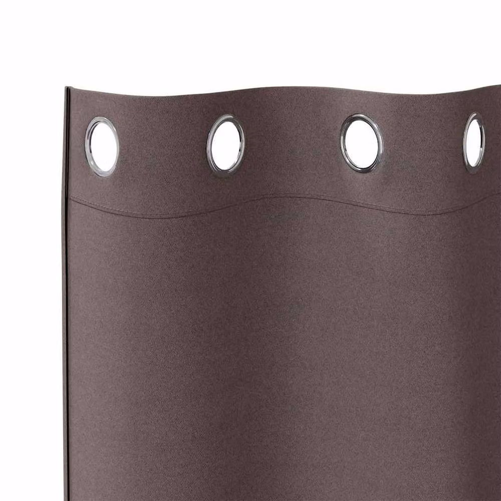 Berkfield Home Blackout Eyelet Curtains, 2 Pack, Brown, W: 140 cm, H: 175 cm – 5