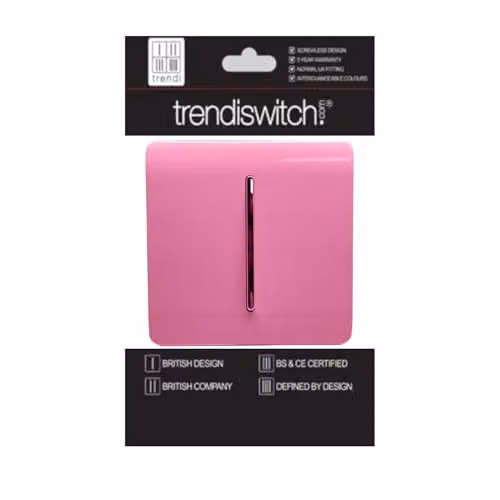 Trendi Switch 10 Amp Triple Pole Fan Isolator Switch with Chrome Rocker in Candy Pink – 2