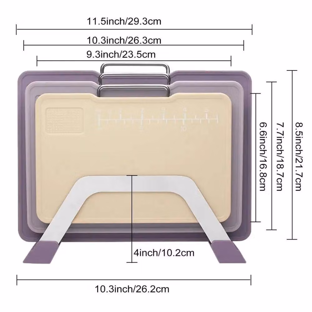 Havendro Professional Large Thick Colour Coded Rectangular Plastic Catering Cutting Board in Multicolour – 2