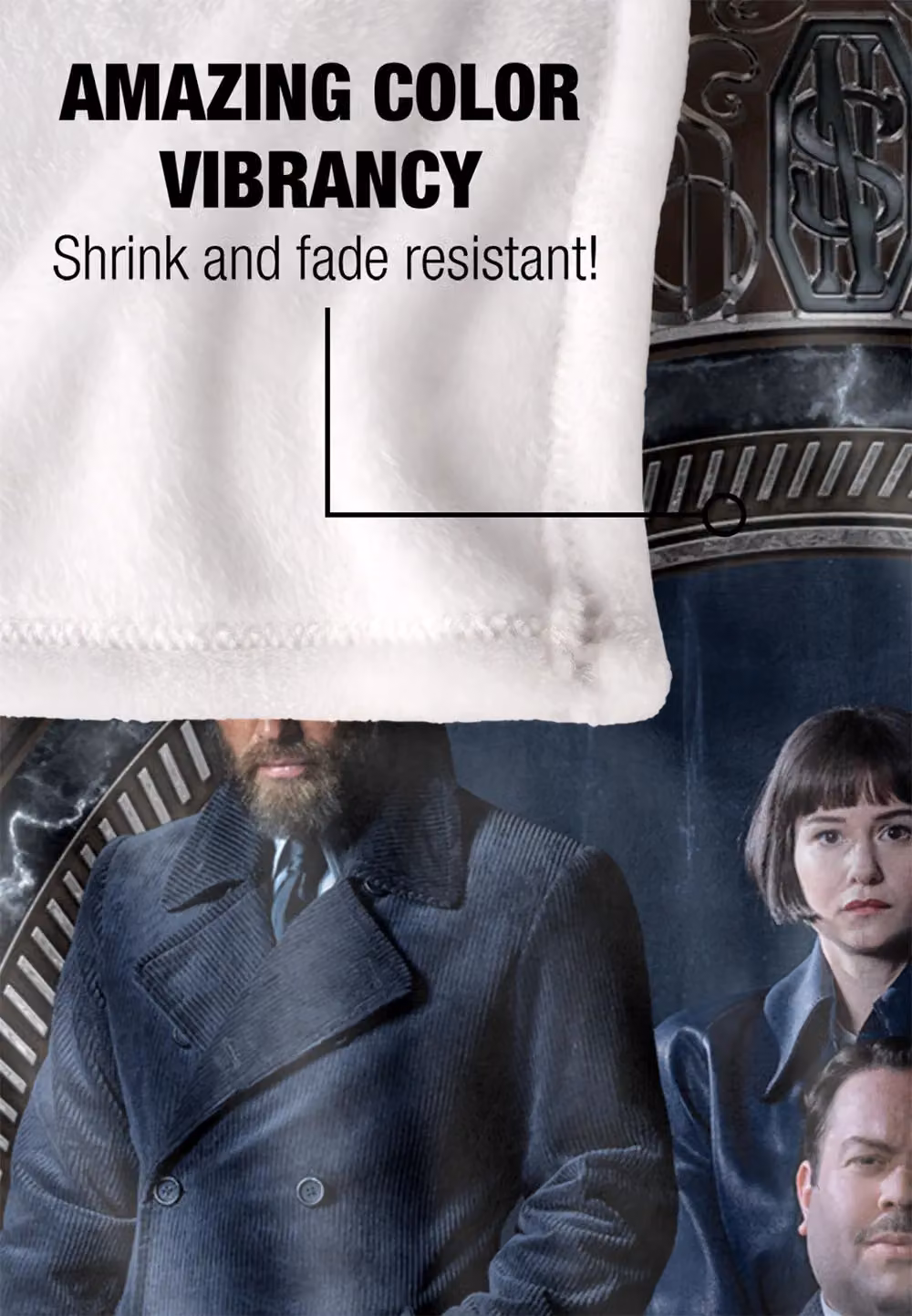 Warner Brothers Fantastic Beasts 2 Silky Touch Super Soft Throw Blanket, White, W: 152 cm, D: 127 cm – 4