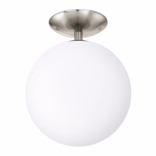 Eglo Rondo Sphere Glass and Metal Ceiling Light in White and Silver