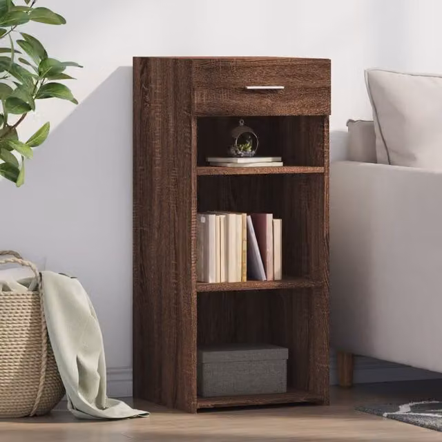 Berkfield Home Brown Oak Sideboard, W/D/H: 40 x 42.5 x 93 cm