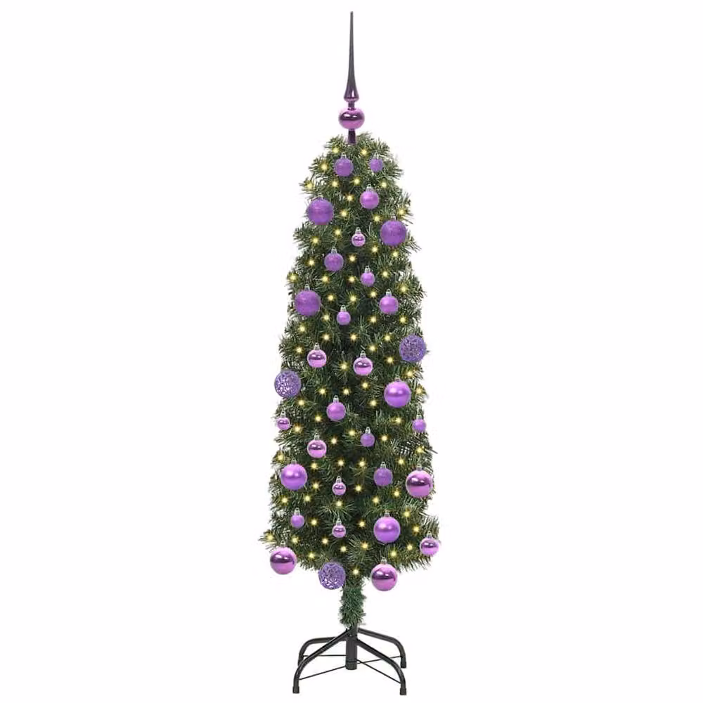 Berkfield Home Green Artificial Christmas Tree with 150 LEDs and Stand, H 120 cm x W 38 cm x D 38 cm – 3