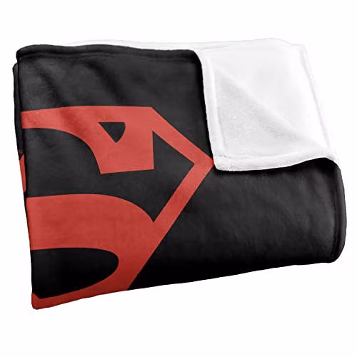 LOGOVISION Superman Silky Touch Super Soft Fleece Throw Blanket in Red, Black and White, W/D/H: 152 x 127 cm – 2