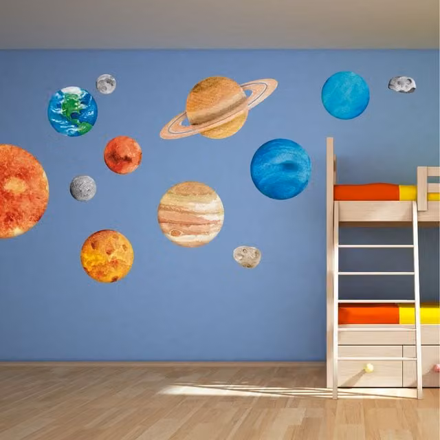 Stickerscapes Solar System Wall Stickers for Children in Multicolour and Yellow