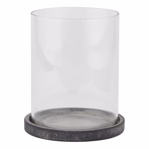 Hill Interiors Amalfi Ceramic Hurricane Lantern, Grey, H 21.0 x W 18.0 x D 18.0 cm