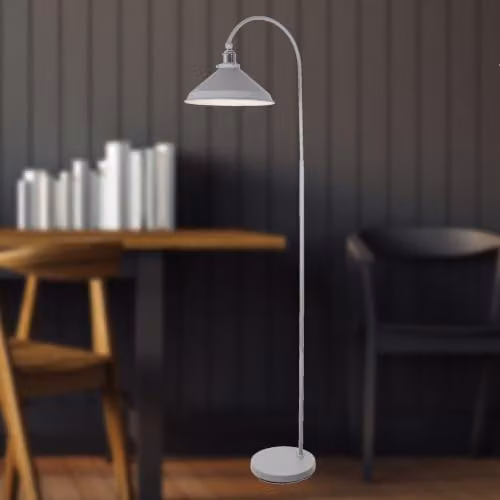 First Choice Lighting Maxwell Adjustable Floor Reading Lamp in Grey and Chrome – 3