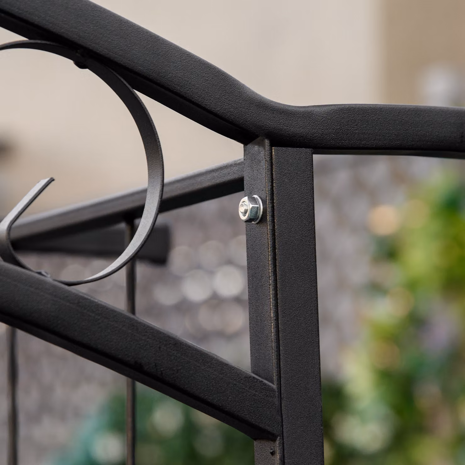 Outsunny Black Metal Garden Arch Arbor for Climbing Plants and Wedding Decor, Height: 211 cm, Width: 130 cm, Depth: 46 cm – 5