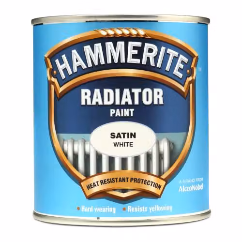 Hammerite Satin White Radiator Paint, 500ml – 2