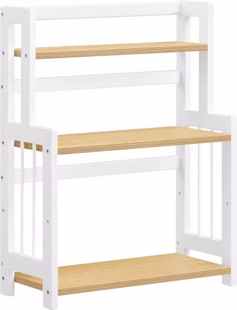 Kelvenix White 3-Tier Wood and MDF Spice Rack Countertop Storage Shelf – 1