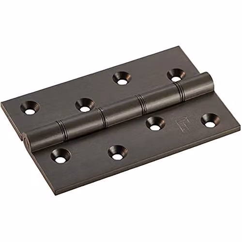 Loops Pair of Matt Bronze Brass Washered Butt Hinges, W/D/H: 102 x 67 x 4 mm