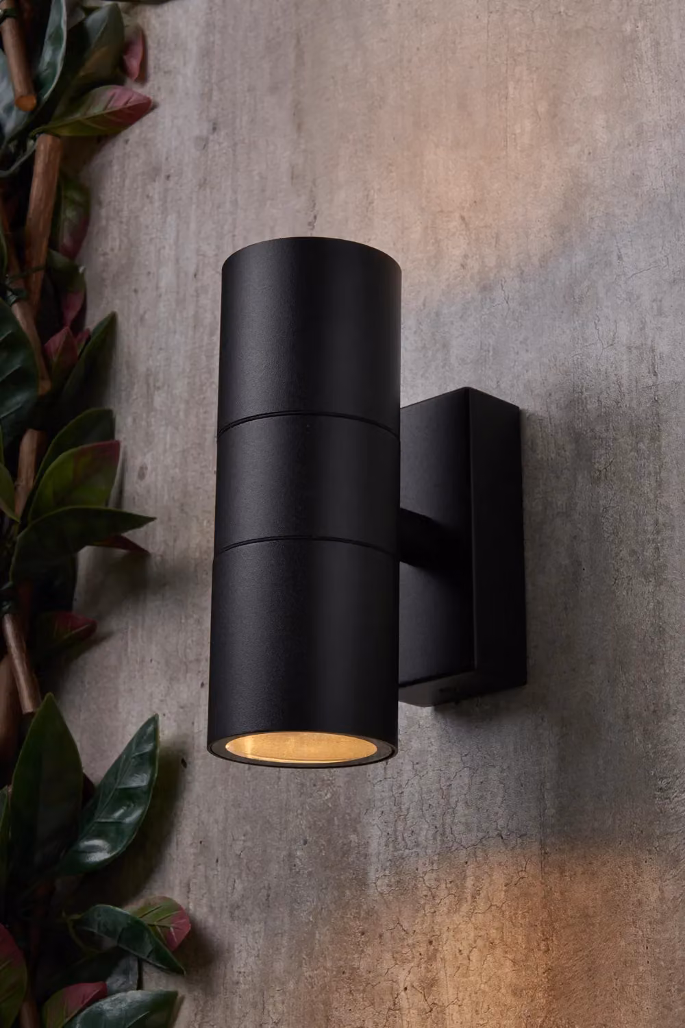 BHS Lighting Jared Modern Black Outdoor Up & Down Cylinder Wall Light – 2