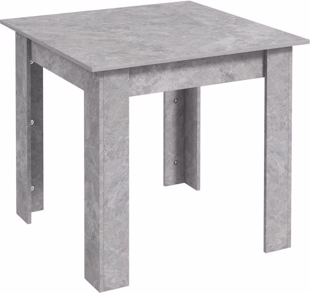 KORVIXA Modern Grey Square Dining Table for 2 Adults, W/D/H: 100 x 100 x 100 cm