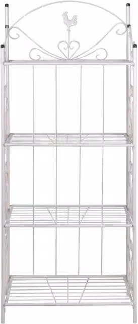 Berkfield Home Square Steel Plant Rack in White, H 153.0 x W 61.5 x D 33.0 cm
