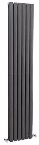 Hudson Reed HLA77 Revive Double Panel Steel Radiator, Anthracite, W: 180 cm, H: 35.4 cm