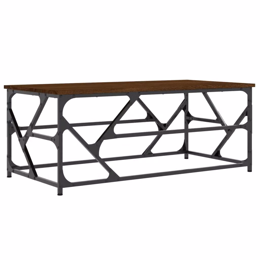 Berkfield Home Brown Oak Coffee Table, W/D/H: 100 x 50 x 40 cm – 2