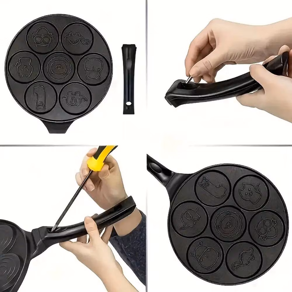SPETLEK 7 Holes Animal Style Non-stick Pancake Griddle Pan, Black – 3