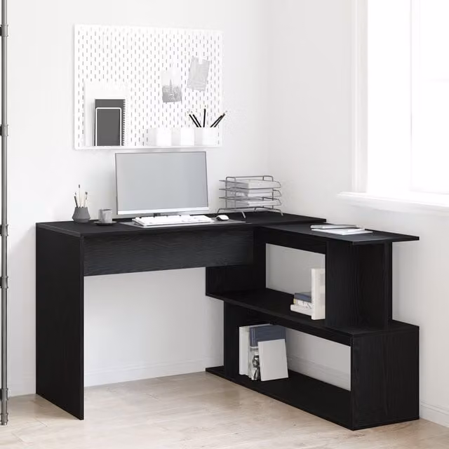 Berkfield Modern Writing Desk in Black Oak, W/D/H: 200 x 50 x 76 cm – 1