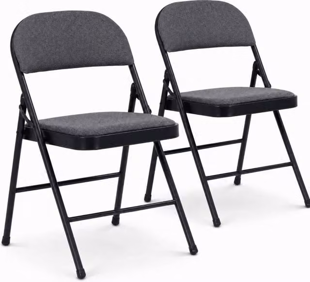 Bravich LTD Padded Fabric Folding Dining Chairs in Grey, 4 Pack – 2