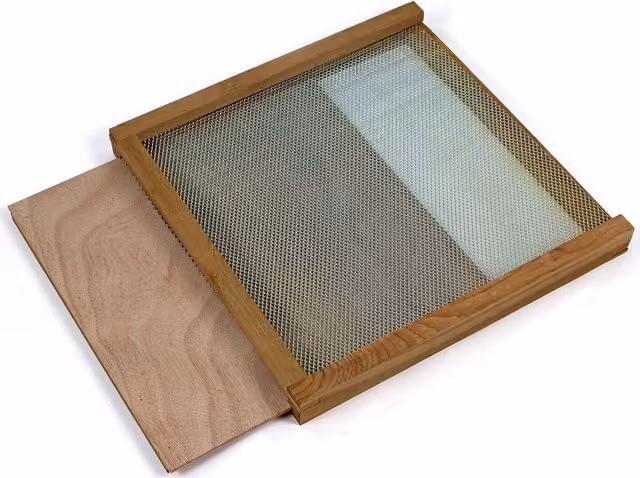 Actiasbee National Bee Hive Mesh Floor with Varroa Inspection Tray in Brown Pine Wood