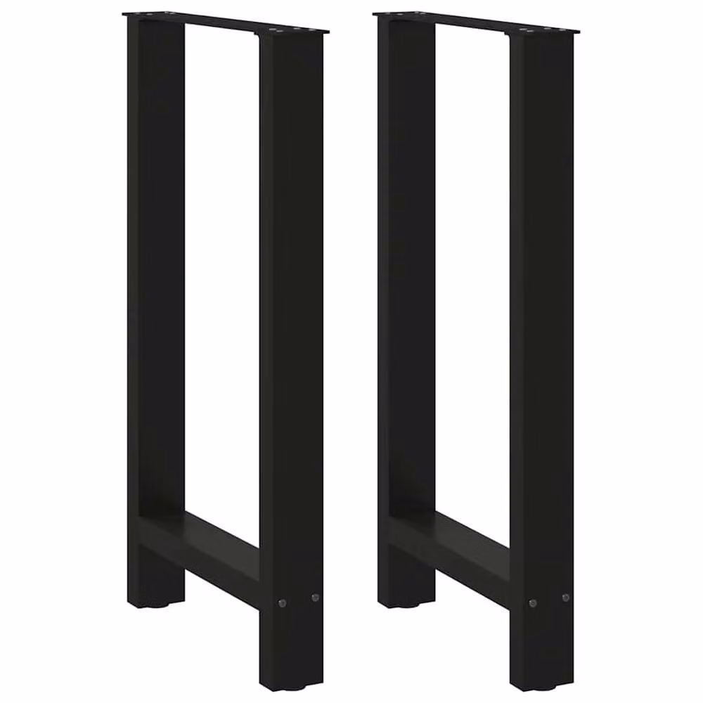 Berkfield Home Modern Coffee Table Legs in Matt Black Steel, 2 pieces, H: 50 x 90-91 cm – 2