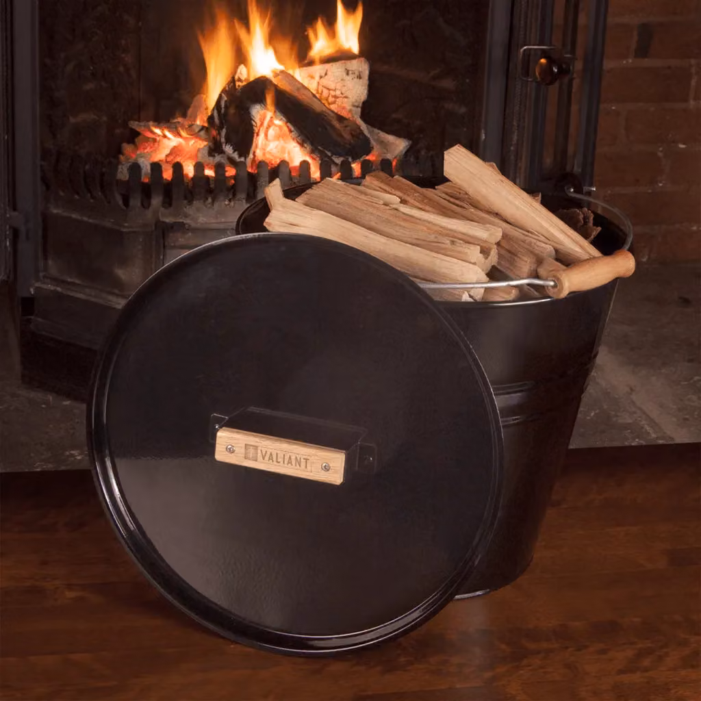 Valiant Metal Fireside Bucket with Lid and Handles in Black, 13 Litres – 2