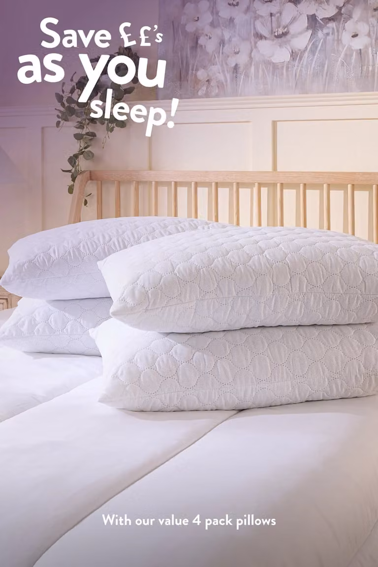 Slumberdown Feels Like Down 13.5 Tog Double Duvet and 2 Rebound Pillows Set in White