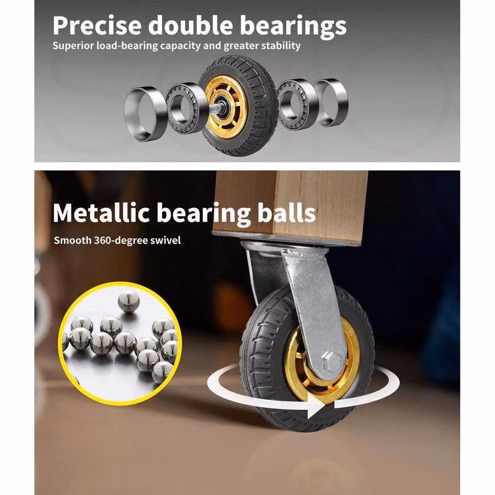 Kelvenix Set of 4 Heavy Duty 6 inch Swivel Castor Wheels in Silver – 5