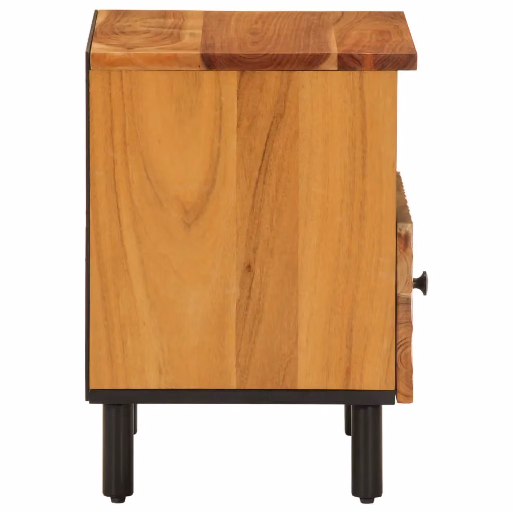 Berkfield Home Set of 2 Acacia Wood Bedside Cabinets in Brown, W/D/H: 40 x 33 x 46 cm – 4