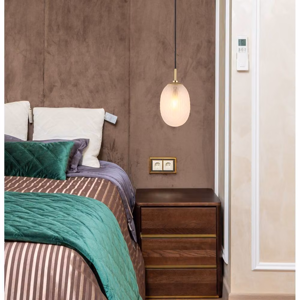 Netlighting Devin Globe Pendant Light in Gold and Matt Glass with Height Adjustable Suspension, E14 – 2