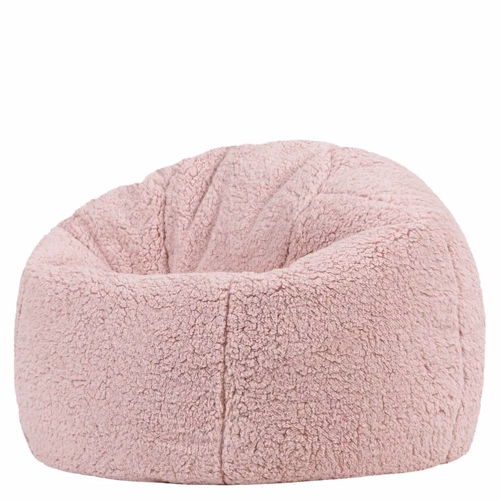 icon Kids Kingston Teddy Berber Fleece Classic Dome Bean Bag in Light Pink, Medium – 2