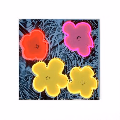 YELLOWPOP Andy Warhol Flowers LED Neon Sign, Multicolour Wall Decor with Dimmable RGB Lighting – 1