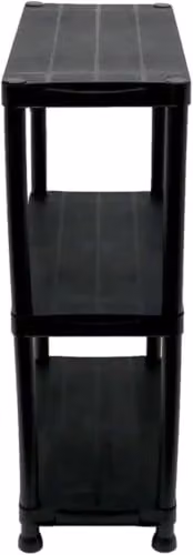 MANTRARAJ 3 Tier Heavy Duty Black Plastic Storage Shelving Unit, H x W x D: 91 x 60 x 30 cm – 4