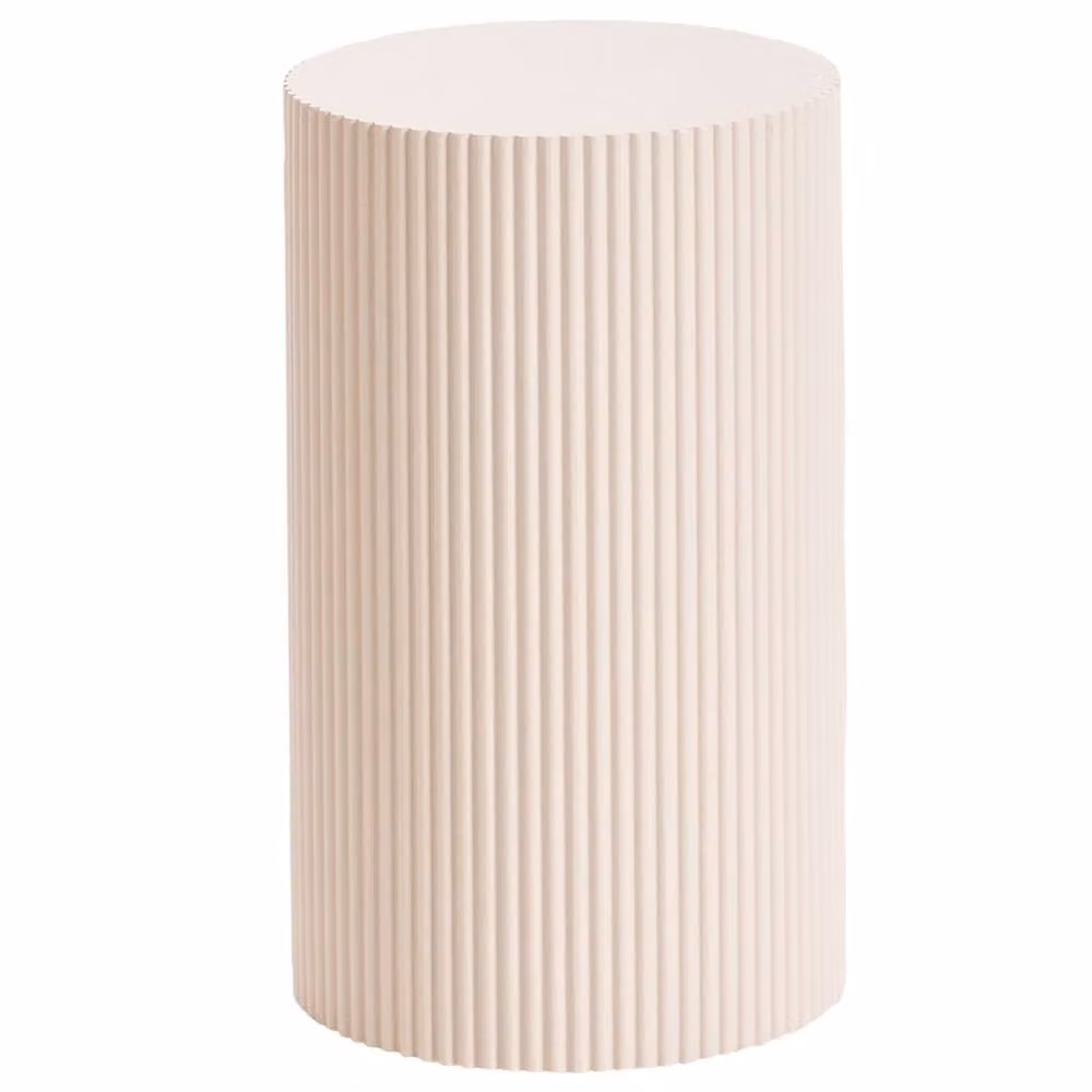 Wyld and Coco Fluted Off-White Side Table, Diameter: 30 cm – 2