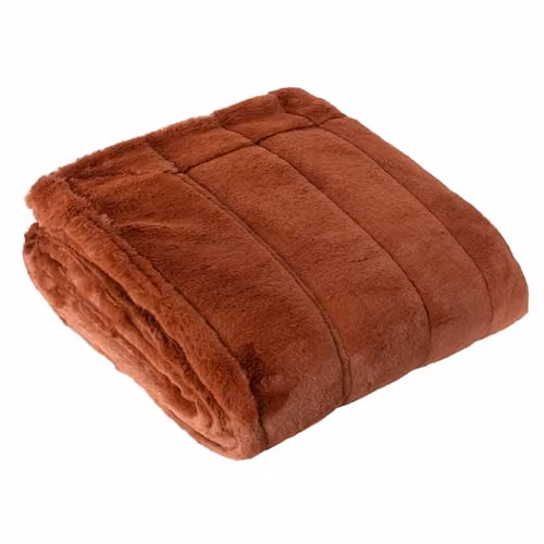 Paoletti Empress Faux Fur Throw in Rust, W: 130 cm, L: 180 cm