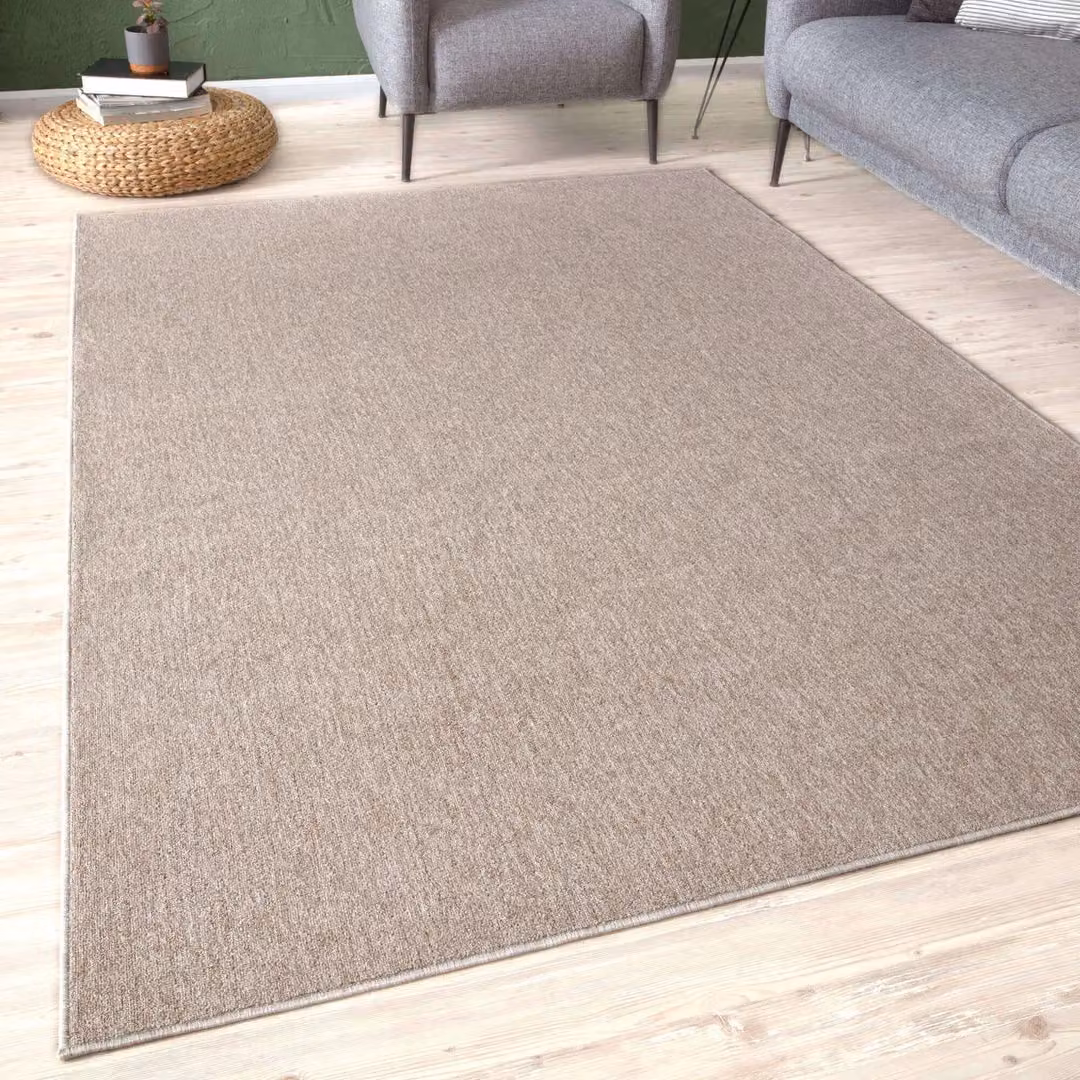 THE RUGS Flex Collection Solid Design Low Pile Extra Large Living Room Rug in Beige, W/D: 110 x 60 cm – 2