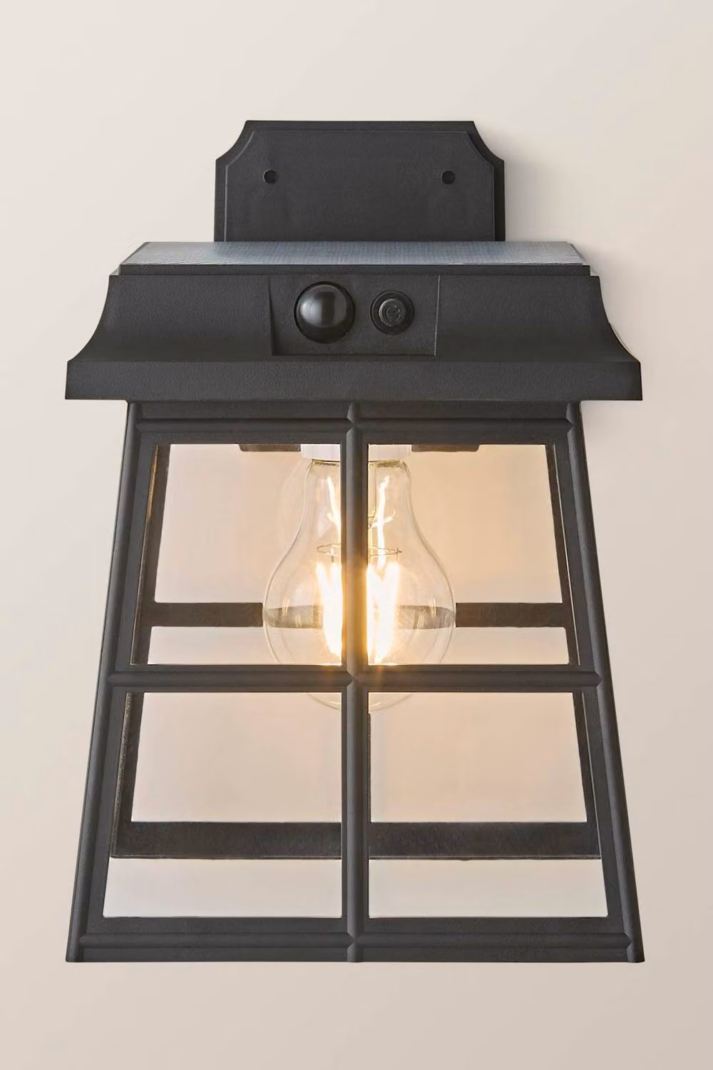 ValueLights Solar Powered LED Motion Sensor Outdoor Lantern Wall Light in Black – 2