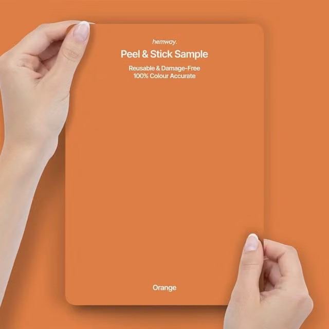 Hemway Interior Paint Sample Peel and Stick Swatch in Orange