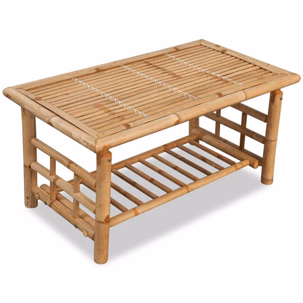 Berkfield Home Bamboo Coffee Table, Brown, W: 90 cm, D: 50 cm, H: 45 cm – 2