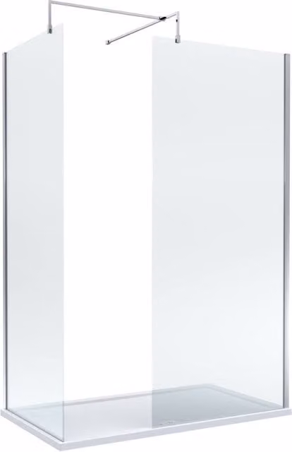 Balterley Chrome Walk-In Wetroom Shower Bundle with Rectangular Glass Tray in Silver, W: 1400 mm, D: 700 mm