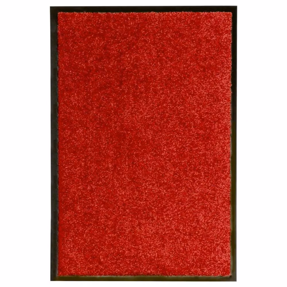 Berkfield Home Red and Black Washable Non-Slip Pliable Doormat, W/D/H: 60 x 40 x 1 cm – 2