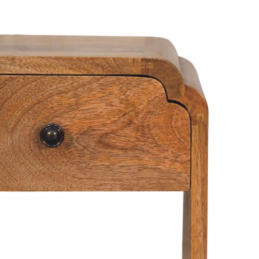 Wyld Haus Paris Mango Wood Nightstand with Drawer and Open Shelf in Brown, W/D/H: 40 x 30 x 30 cm – 3
