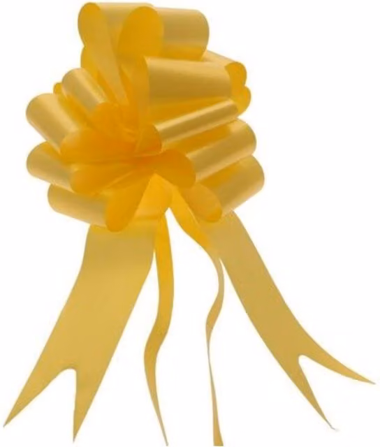 KDMD Yellow Plastic Pull Bow 50mm Party Decoration