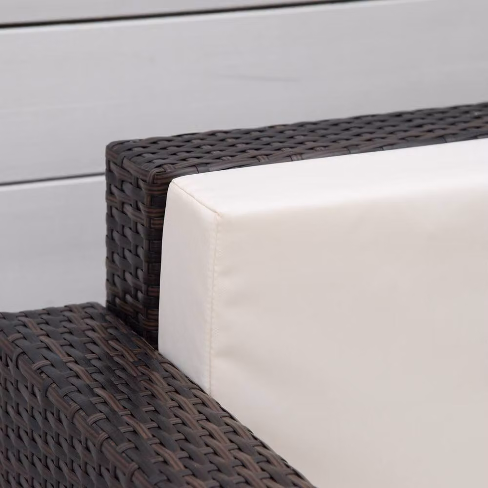 ERGOVEXA Brown PE Wicker Rattan Single Seater Garden Armchair, W/D/H: 80 x 75 x 70 cm – 5
